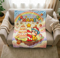 Candy Space Little Elf Blanket Soft Throw, Personalized Name Throw, Newborn Keepsake Gift