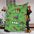 Custom Name Hulk Blanket for Boys, Personalized Green Fleece Throw with Name, Cute Avenger Nursery Decor, Toddler Birthday Gift For Boy