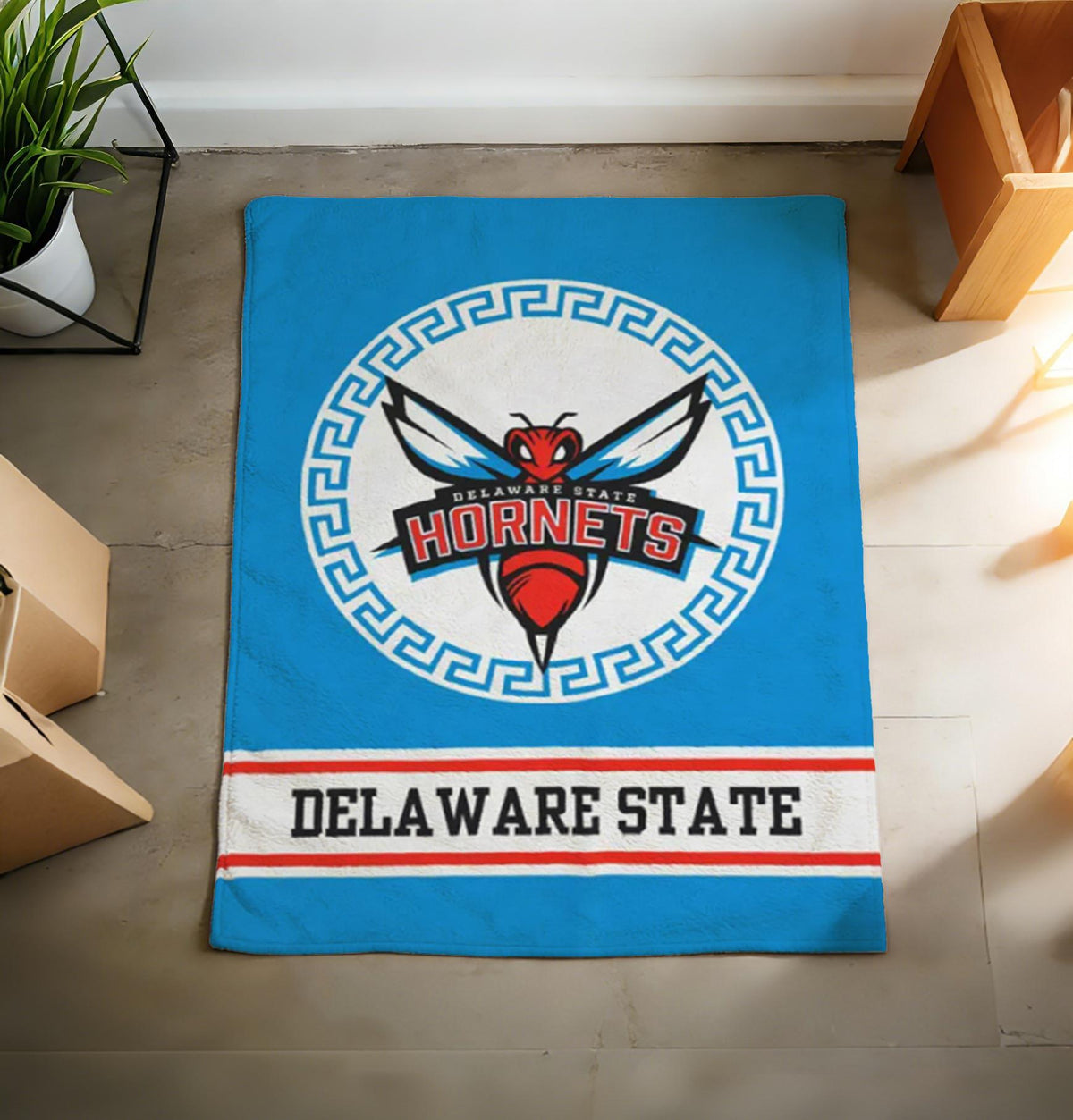 Delaware State Hornets Plush Blanket – Game Day Throw, Dorm Decor