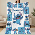 Personalized Stitch Blanket Custom Name | Lilo and Stitch Kids Gift | Disney Stitch Throw Blanket Birthday Present Cozy Soft Fleece Wrap Boy