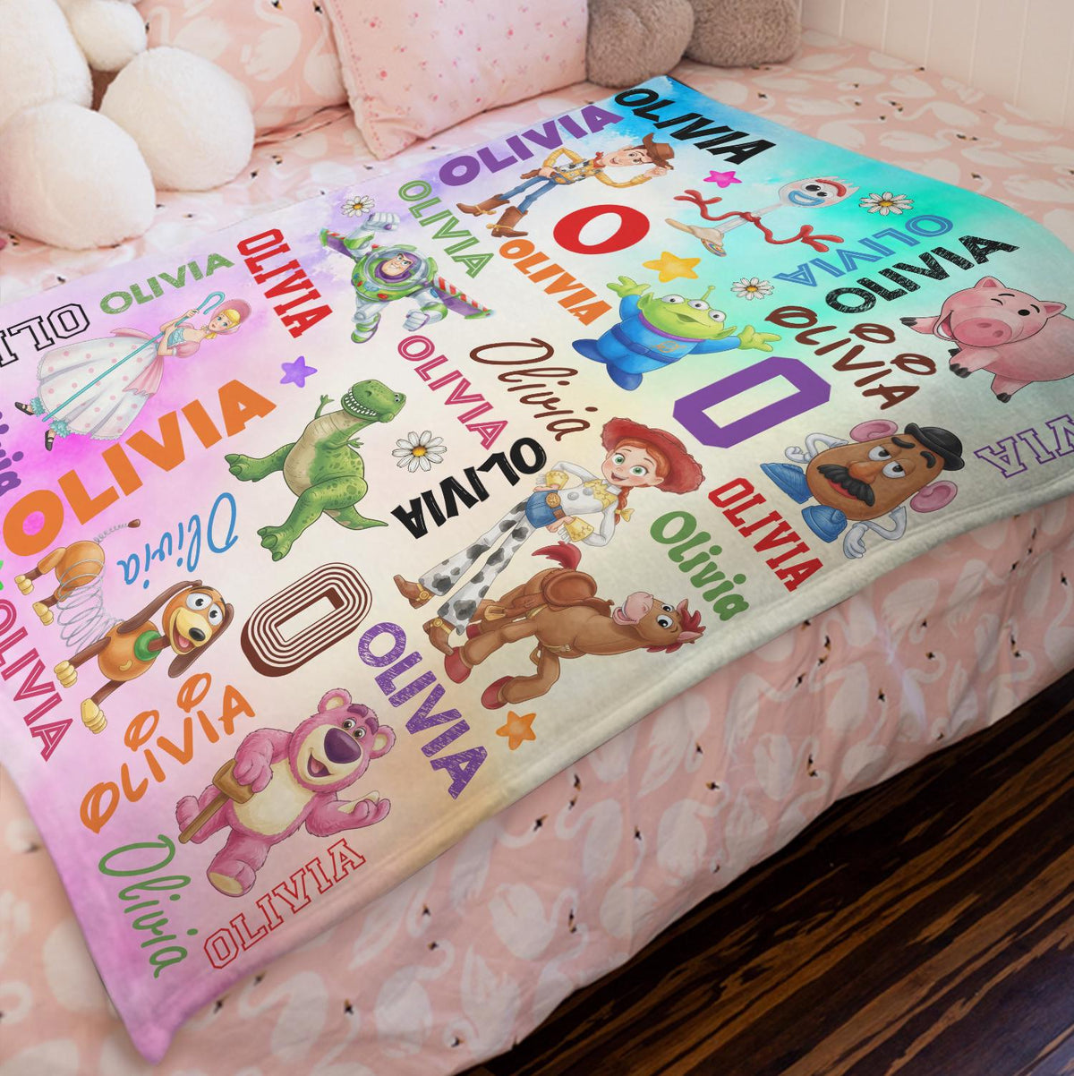 Personalized Toy Story Blanket, Custom Name Disney Toy Story Blanket,Birthday Boy or Girl,Woody Buzz Lightyear Jessie Toy Story,Gift For Kid