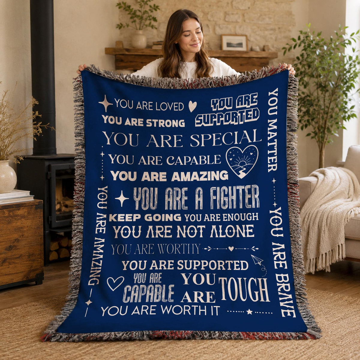 Inspirational Blanket Gift, Get Well Soon Throw, Encouragement Blanket, Thinking of You Gift, Feel Better Gift for Women, For Men