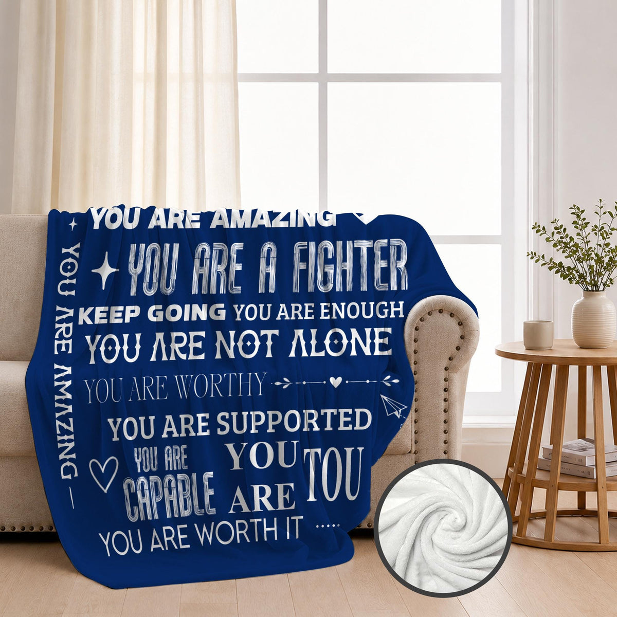 Inspirational Blanket Gift, Get Well Soon Throw, Encouragement Blanket, Thinking of You Gift, Feel Better Gift for Women, For Men