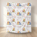 Personalized Classic Winnie the Pooh Blanket, Custom Hundred Acre Wood Nursery Plushy Blanket, Vintage Pooh and Friends Blanket