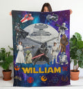 Custom Name Disney Star Wars Blanket, Personalized Star Wars Blanket, Star Wars Birthday Gift, Darth Vader Skywalker Leia, Bedding Decor
