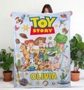 Custom Name Disney Toy Story Blanket, Personalized Toy Story Blanket, Woody Buzz Lightyear Jessie Blanket, Cartoon Toy Gift, Nursery Decor