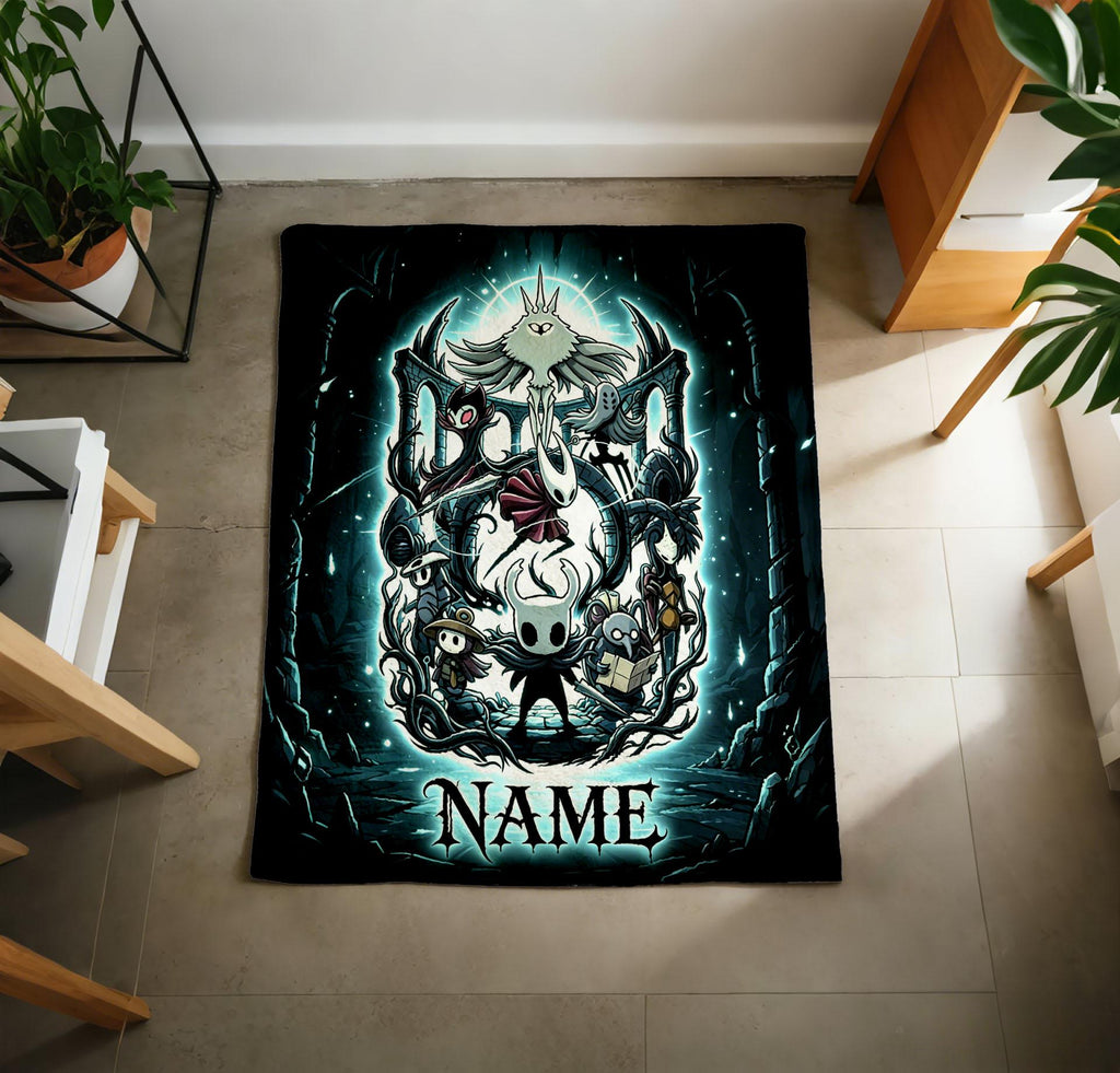 Personalized Hollow Knight Group Fleece Blanket, Custom Name Throw, Gamer Gift