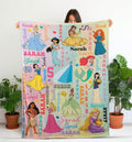 Custom Name Disney Princess Blanket, Personalized Disney Princess Blanket, Princess Character, Disney Blanket for Kid, Baby Shower Gift