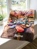 Custom Cars Character Blanket Soft Throw, McQueen & Mater, Birthday Gift for Boys Girls