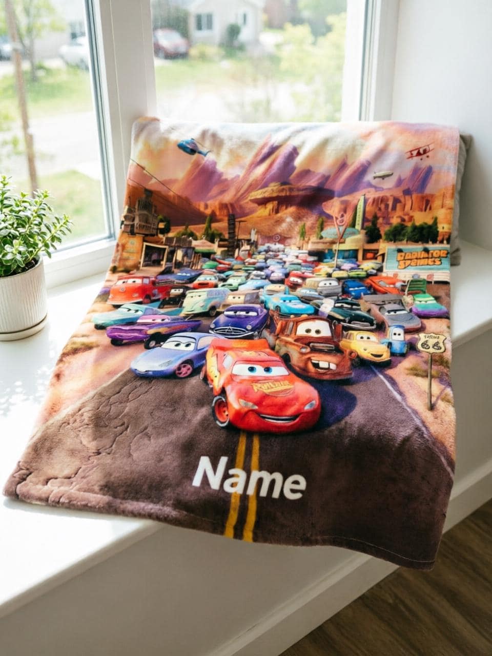 Custom Cars Character Blanket Soft Throw, McQueen & Mater, Birthday Gift for Boys Girls