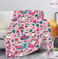 Summerween Ghost Blanket, Cute Ghost Beach Throw Blanket, Spooky Summer Halloween Blanket, Pink Tropical Vacation Blanket, Halloween Gift