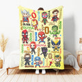 Custom Baby Avengers Blanket, Personalized Cute Super Hero Toddler Travel Blanket, Marvel Balnket, Disney Avenger Baby Ship Gift for Kids