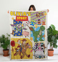 Personalized Toy Story Blanket, Toy Story Custom Name Disney Blanket, Woody Buzz Lightyear Jessie Blanket, Personalized Kids, Nursery Decor