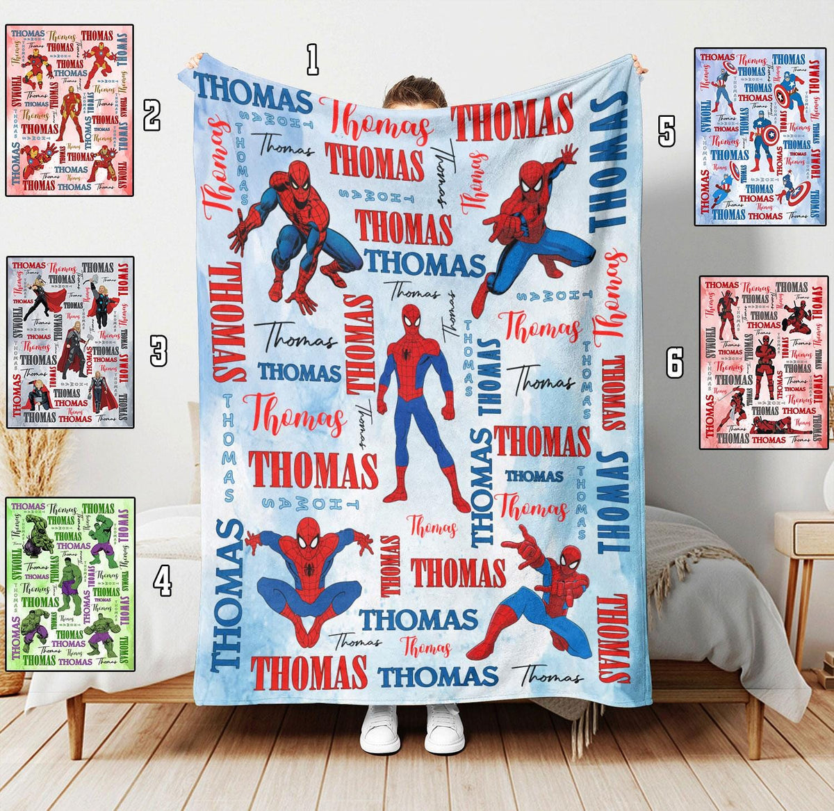 Personalized Disney Avenger Blanket, Custom Name Mavel Avenger Blanket, SuperHero Blanket, Birthday Boys Gift, Custom Hero Baby Name Blanket