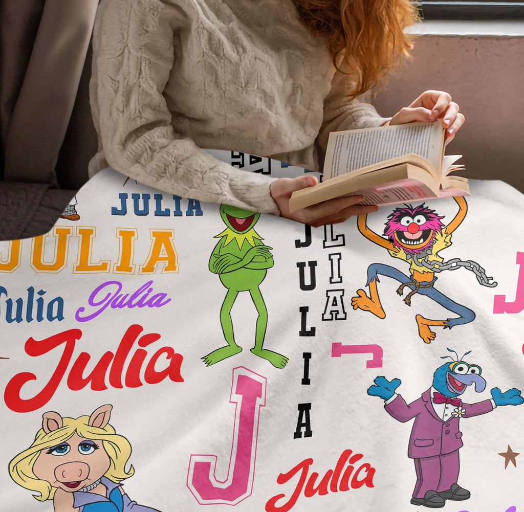 Personalized Disney The Muppets Blanket, Custom Name Disney Kermit Gonzo Rizzo Piggy Blanket, The Muppet Show Blanket, Muppet Blanket