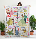 Custom Name Tiana Princess Blanket, Personalized Disney Princess Blanket, The Princess and the Frog Blanket, Princess Birthday Girls Gifts
