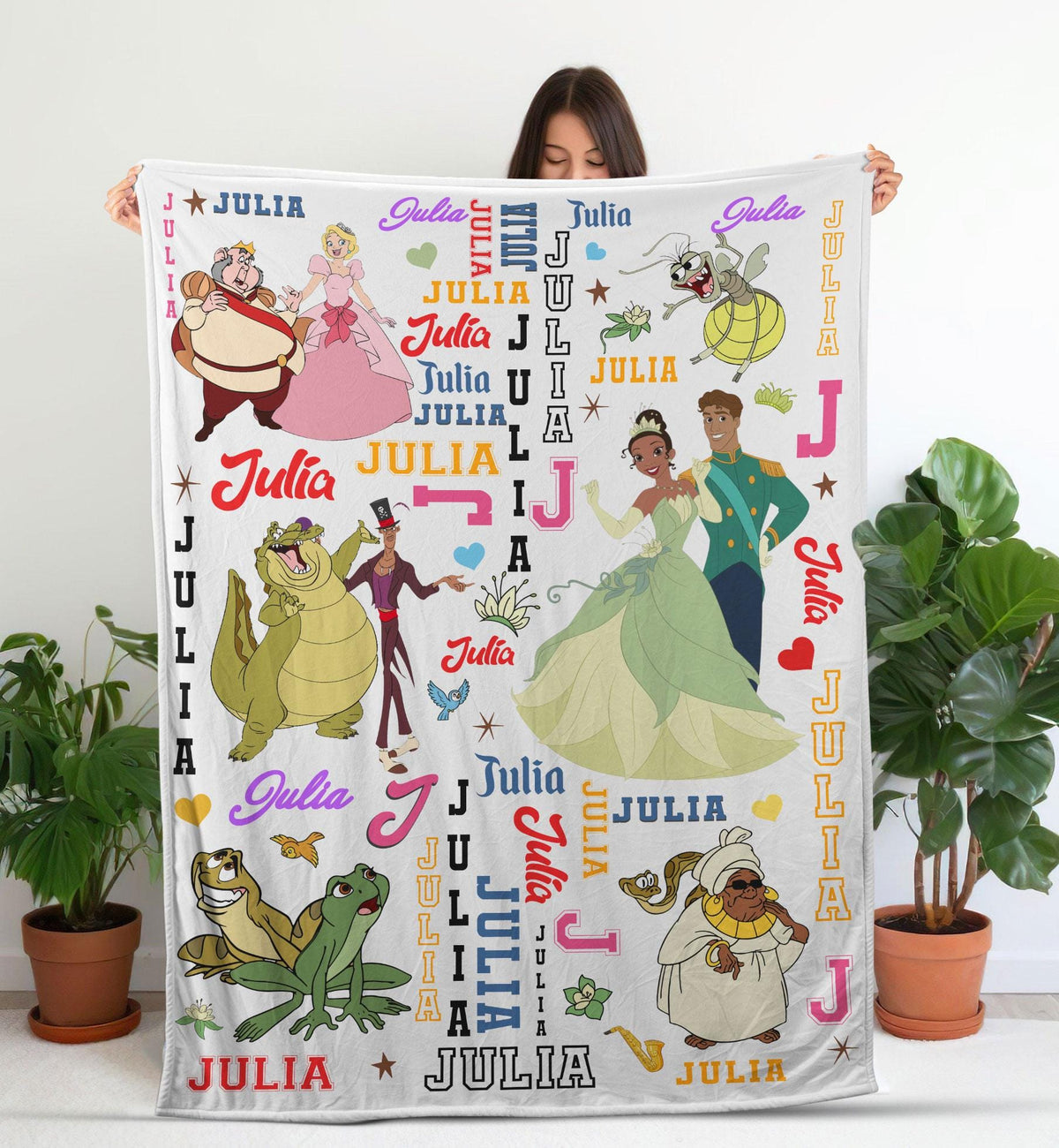 Custom Name Tiana Princess Blanket, Personalized Disney Princess Blanket, The Princess and the Frog Blanket, Princess Birthday Girls Gifts