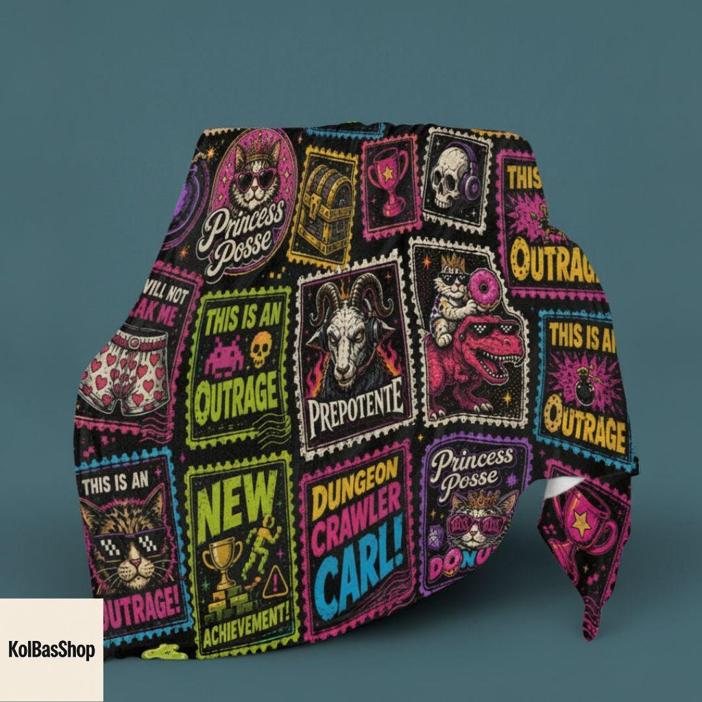 Dungeon Crawler Carl Princess Donut Blanket,Fantasy Book Fleece Blanket, Fathers Day Gamer Dad Gift, Princess Donut And Mongo Sherpa Blanket