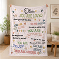 Mental Health Blanket, Custom Affirmation Blanket, Anxiety Comfort Gift, Positive Quotes Throw, Self Care Blanket for Women Kid