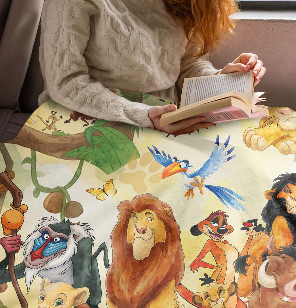 Custom Name Lion King Blanket, Personalized Simba Blanket for Kids Baby, Cute Birthday Gift for Boys Girls, Nursery Decor, Hakuna Matata