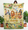 Custom Name Lion King Blanket, Personalized Simba Blanket for Kids Baby, Cute Birthday Gift for Boys Girls, Nursery Decor, Hakuna Matata