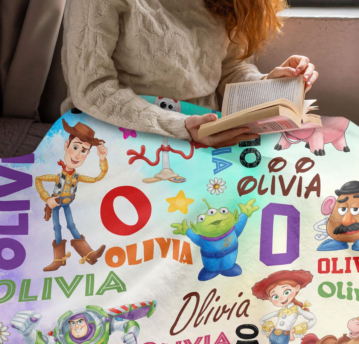 Custom Name Toy Story Blanket, Personalized Toy Story Blanket for Kids Baby, Cute Birthday Gift for Boys Girls, Nursery Decor, Cartoon Toy