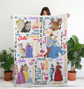 Personalized Cinderella Princess Blanket, Custom Name Disney Princess Blanket, Midnights, Elegant Fairytale Cinderella Gift for Kids