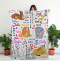 Personalized Disney Mom Blanket, Custom Name Disney Animal Blanket, Helen Parr, Mrs. Jumbo Fleece Sherpa Blanket, Kids Birthday Gift