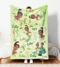 Custom Name Tiana Princess Blanket, Personalized Disney Princess Blanket, Princess Character, Princess Birthday Girls Gifts Blanket