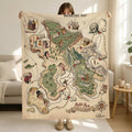 Neverland Map Fleece Blanket, Soft Cozy Peter Pan Inspired Blanket, Custom Name Peter Pan Blanket, Peter Pan Nursery Decor