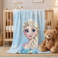 Personalized Disney Elsa Frozen Blanket, WDW Disneyland Baby Girl Trip Blanket, Elsa Princess Birthday Girl Blanket