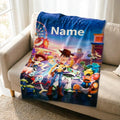 Personalized Toy Story Fleece Blanket, Woody Buzz Jessie Characters, Custom Name Gift