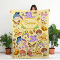Personalized Winnie the Pooh Blanket, Custom Name Bear and Friends Fleece Blanket, Classic Pooh Nursery Decor, Cute Baby Shower Gift