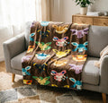 Collage Eevee Family Blanket Soft Throw, Full Eeveelutions Art Throw, Pokemon Collector Keepsake Gift
