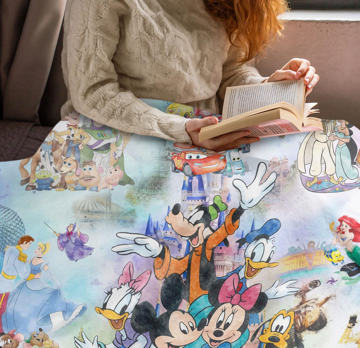 Personalized Disneyland Blanket, Custom Name Mouse And Friends Blanket, Disney Blanket for Kids, Disney World Blanket, Disney Home Decor