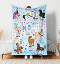 Personalized Disney Horse Blanket, Custom Name Disney Animal Blanket, Disneyland Blanket Disney Trip Gift, Nursery Decor,Cartoon Kid Blanket