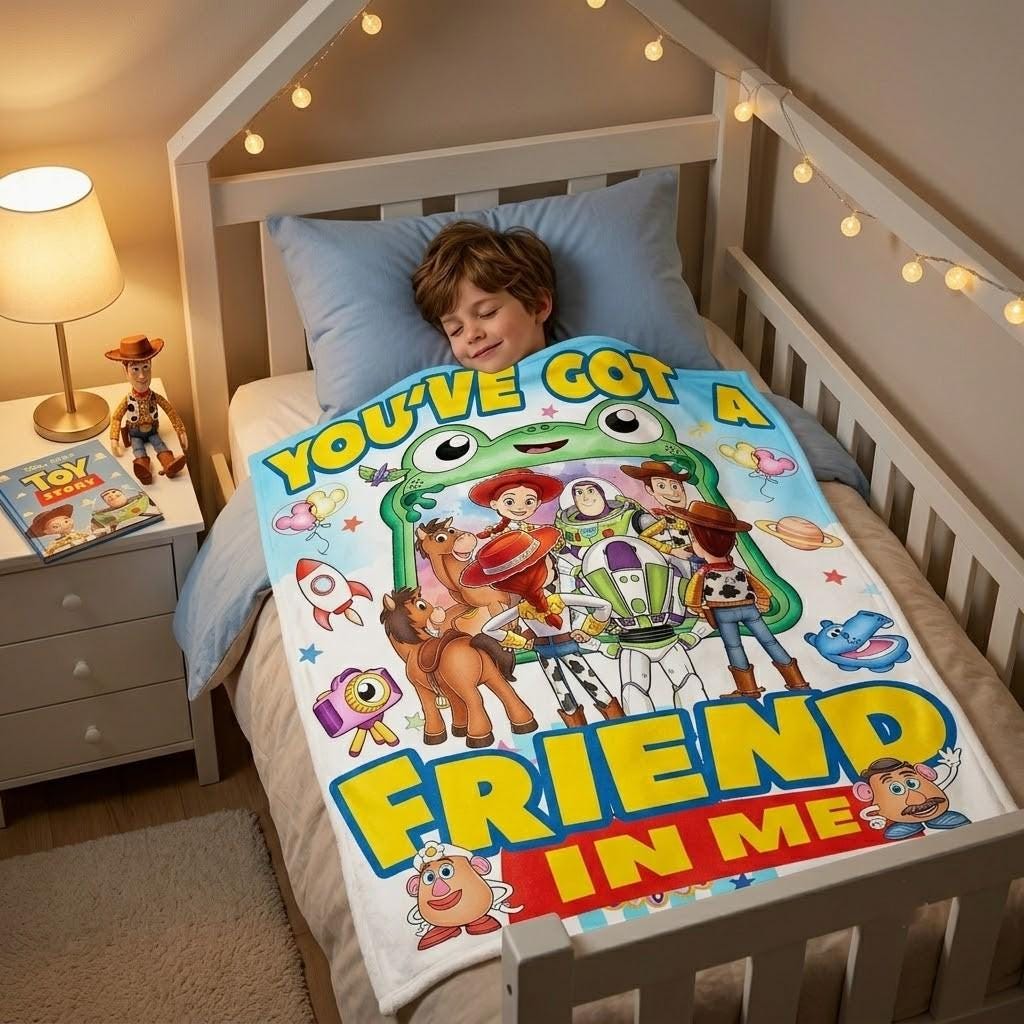 Toy Story Blanket, Disney Blanket, Custom Kids Blanket, You've Got A Friend In Me, Buzz Lightyear Woody, Cute Birthday Gift