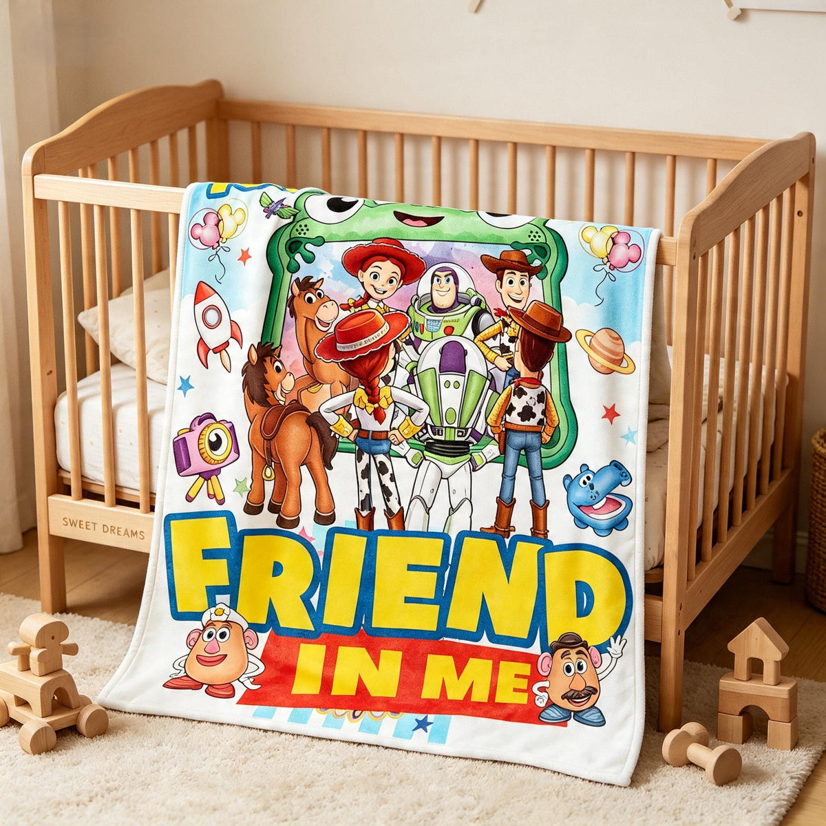 Toy Story Blanket, Disney Blanket, Custom Kids Blanket, You've Got A Friend In Me, Buzz Lightyear Woody, Cute Birthday Gift
