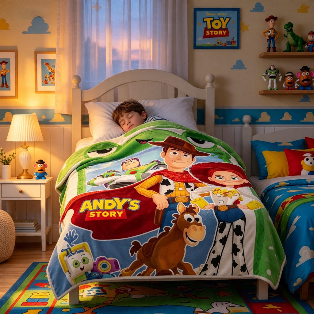 Toy Story 5 Blanket, Disney Blanket, Custom Kids Blanket, Woody And Buzz Lightyear, Jessie Bullseye, Toy Story Birthday Gift