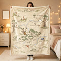 Pooh Map Blanket, Disney Blanket, Hundred Acre Wood, Vintage Pooh Bear, Custom Name Blanket, Cute Baby Shower Gift