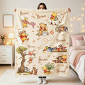 Custom Name Blanket, Disney Blanket, Winnie The Pooh Bear, Vintage Tigger Eeyore, Personalized Cute Baby Boy Birthday Gift