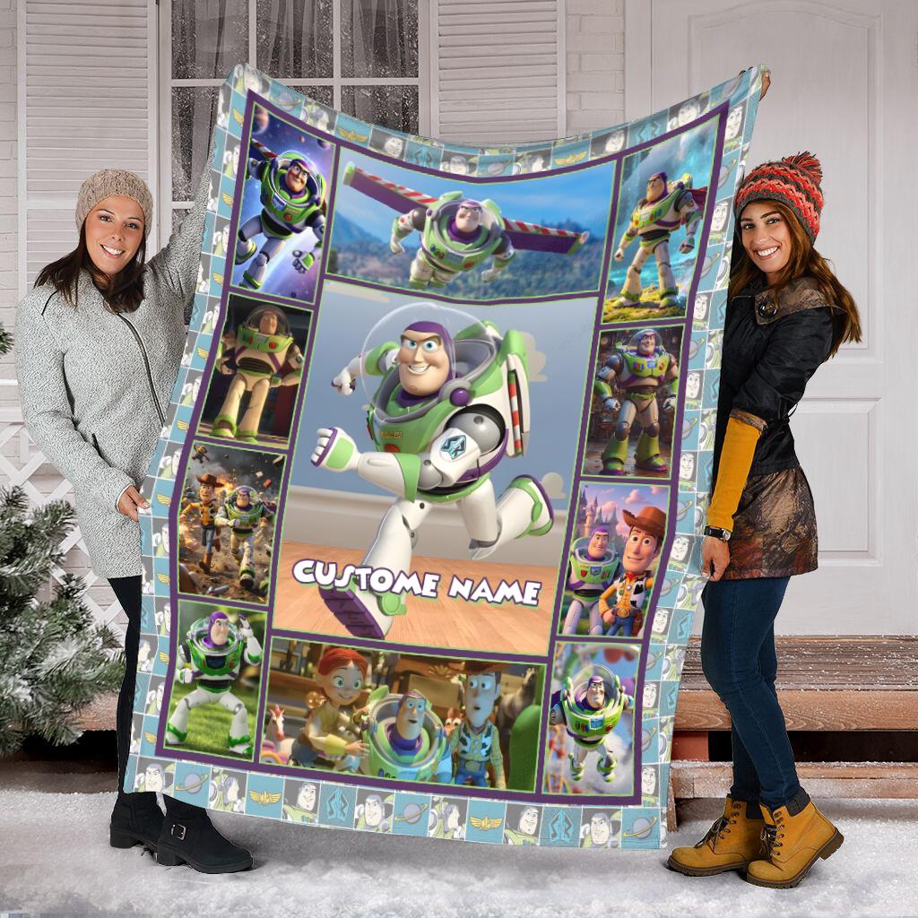 Personalized Buzz Lightyear Toy Story Blanket, Toy Story Custom name Disney blanket, Woody Jessie Toy Story Blanket, Gift Christmas for kid