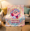 Custom Pastel Cloud Kirby Blanket Soft Throw, Kids Video Game Fan Toddler Birthday Gift