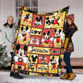 Personalized Mickey Mouse Blanket, Custom Name Mickey Blanket, Mickey Minnie Blanket Birthday Gift, Cartoon Fleece Blanket, Magic Kingdom