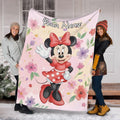 Personalized Minnie Mouse Blanket, Custom Name Minnie Mouse Fleece Blanket, Mickey Minnie Mouse Magic Kingdom Birthday Gifts, Mickey Blanket