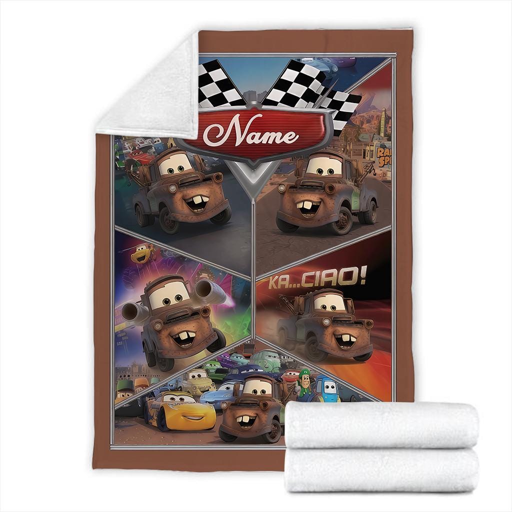 Custom Name Tow Mater Blanket, Disneyland Cars Movie Blanket, Birthday Boy Blanket, Cars Blanket, Tow Mater Blanket, Cars Fleece Blanket