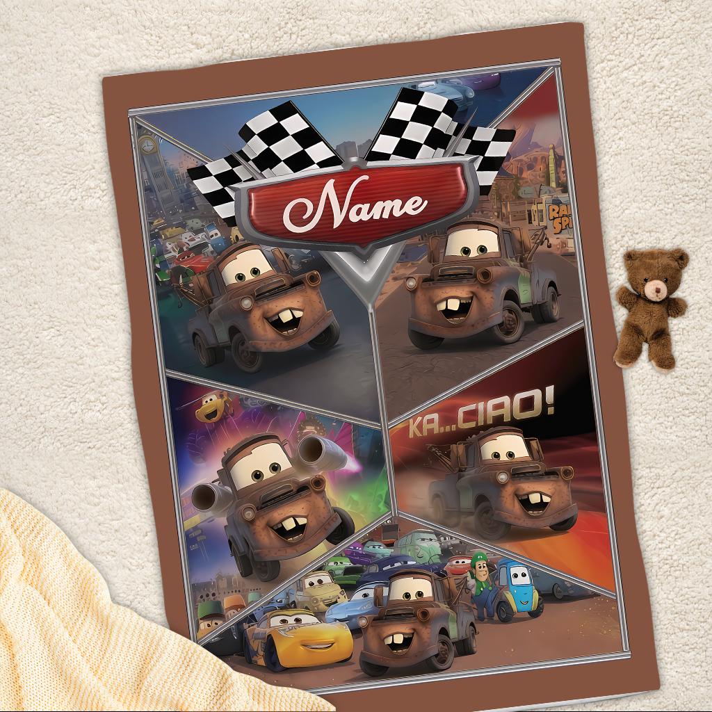 Custom Name Tow Mater Blanket, Disneyland Cars Movie Blanket, Birthday Boy Blanket, Cars Blanket, Tow Mater Blanket, Cars Fleece Blanket