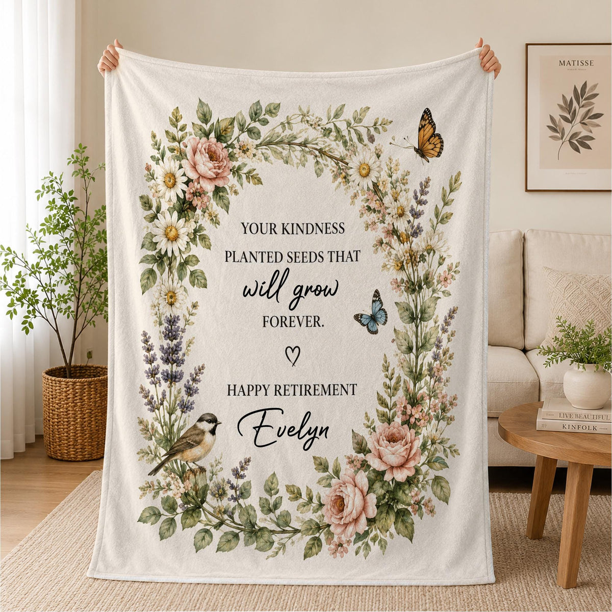 Retirement Blanket for Women, Custom Retirement Gift for Nurse Teacher Doctor, Coworker Farewell Gift, Employee Goodbye Throw