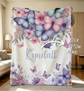 Personalized Butterfly Nursery Blanket,Custom Baby/Kid Name Blanket,Flannel Blanket,Butterfly Baby Shower Gift For Girls Throw,Nursery Decor