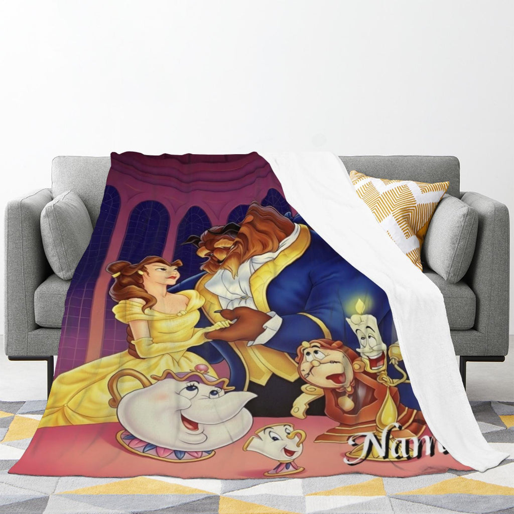 Personalized Princess Castle Blanket, Custom Name Fairy Tale Throw, Magical Gift for Girls and Kids